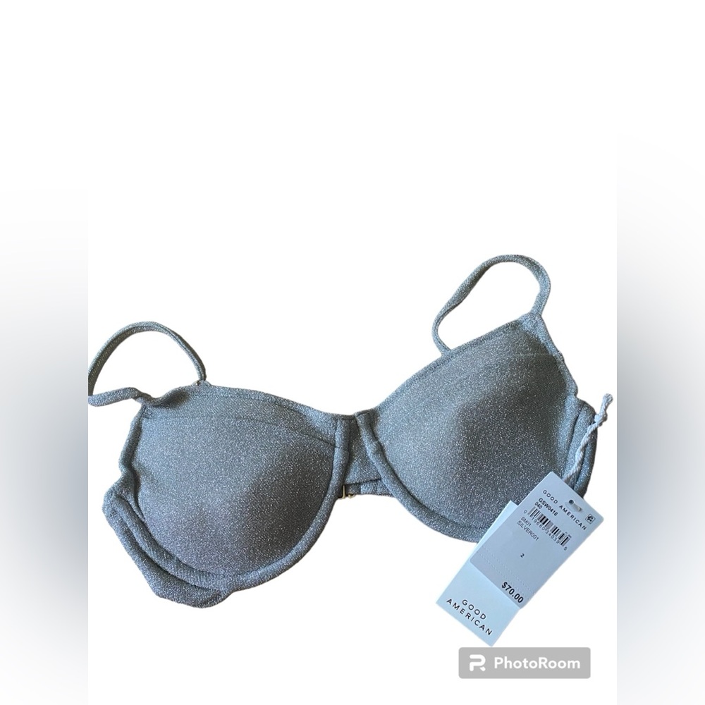 Good American NWT M glitter bikini top